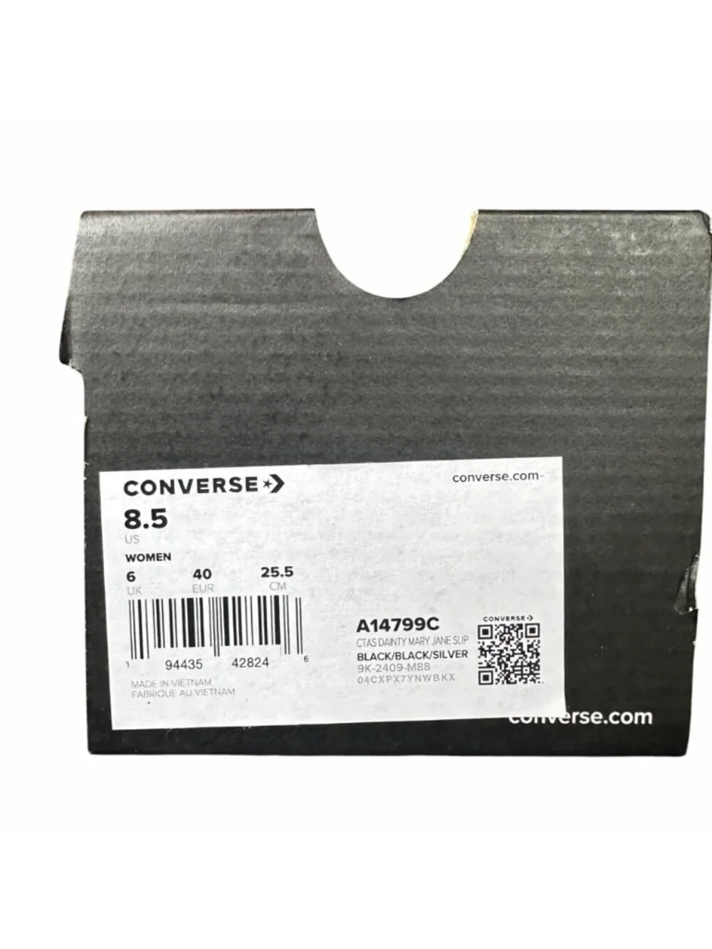 ⭐Converse Chuck Taylor Dainty Mary Jane Sz 8.5 Women shoes Studded Black A14799C_9